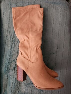 Women's Tall Suede Block Heel Boot